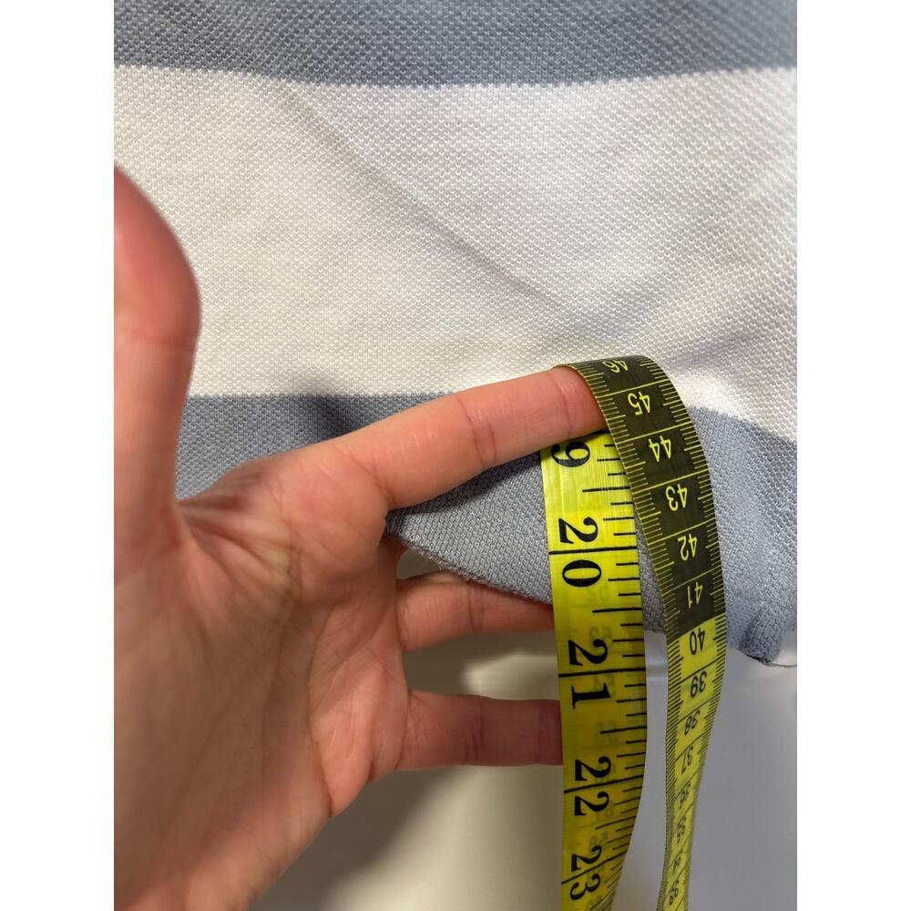 Burberry London XL Blue White Stripe Polo Shirt - Picture 6 of 9